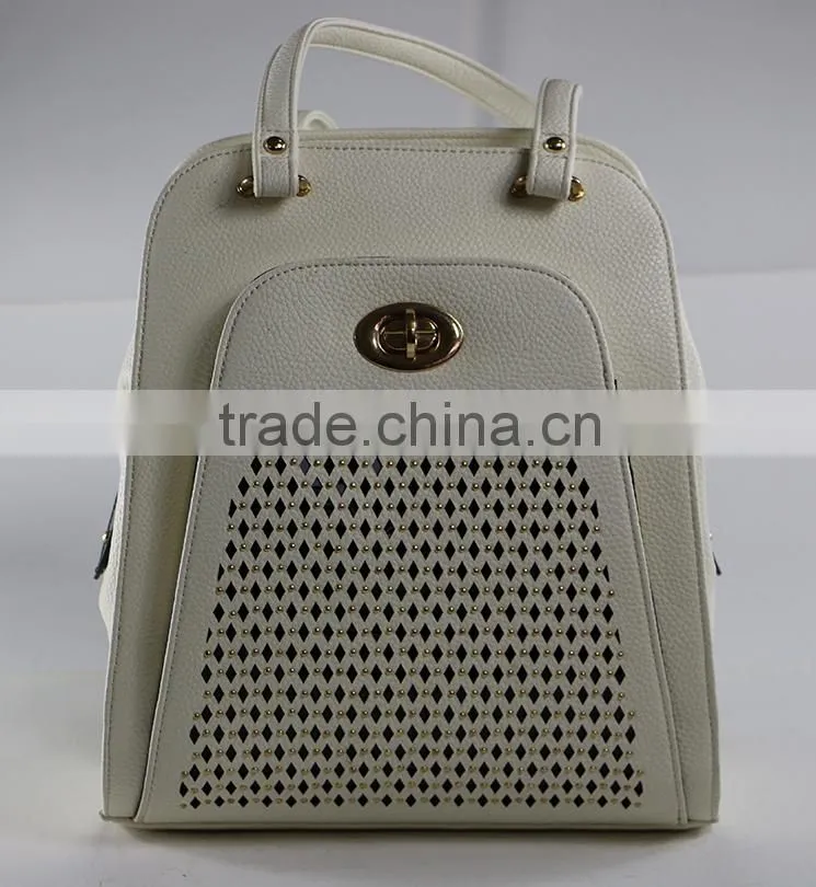 Fashion Designer Factory Wholesale Canvas Leather School Backpack