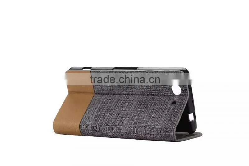Fabric wallet leather case for Sony Xperia Z3 mini