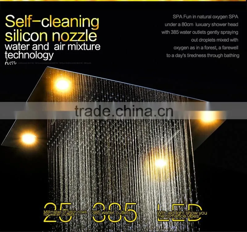 shower with led light color remote control multiple function led light shower rainfall waterfall water curtain