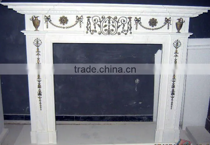 marble fireplace integrate with bronze