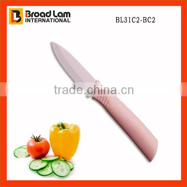 Brown Color Zirconia Blade Fruit knife and ABS+TPR coating Handle