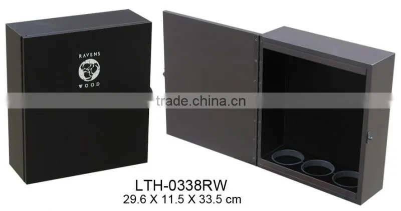 black wooden wine packing box wholesale wine gift set