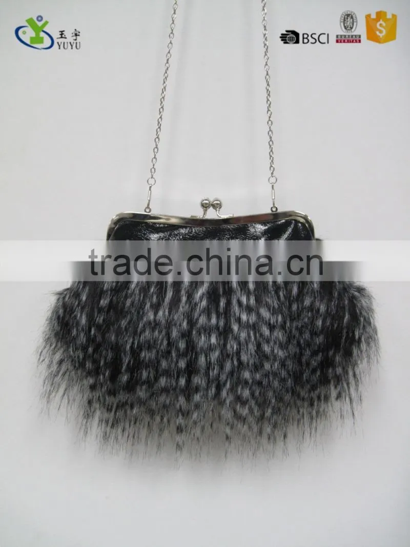 2015 New launch Winter feather evening bag for ladies