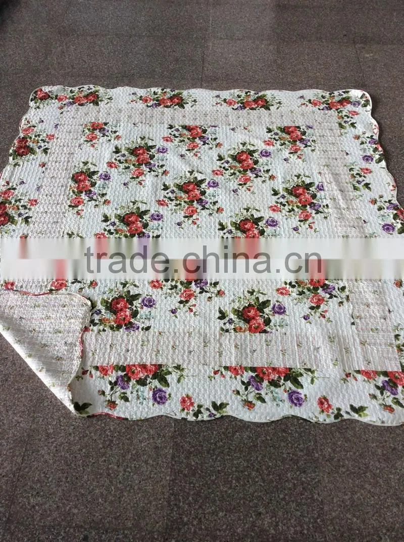 75g Microfiber bedspread quilts floral design stiching quilt patchwork quilts