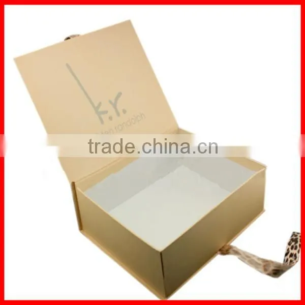2014 wholesale black luxury folding Book Shape packaging customize gift Box