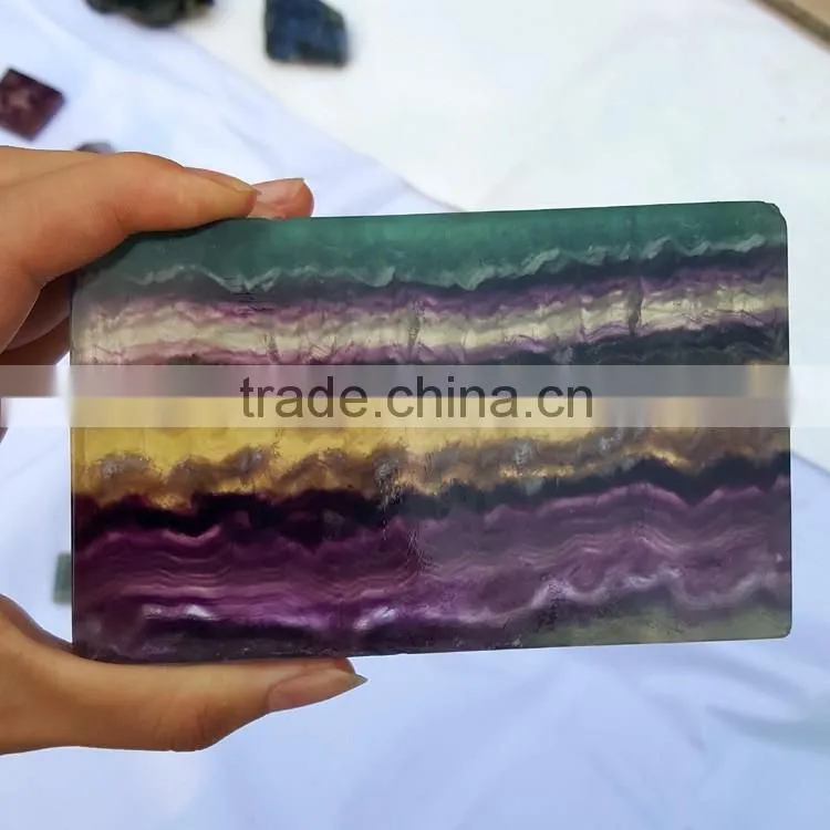 Natural Rainbow Fluorite Slice Crystal Healing Stones