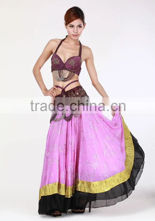 Black & Yellow Belly Dance Gypsy Skirt (QC1294)