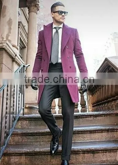 Glam 2016 Slim Fit Purple Latest Coats Design for Men
