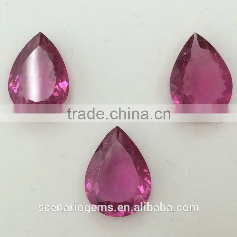 #14OMZZ Natural Pink Tourmaline Pear Cut Faceted Loose Gemstone Rubellite