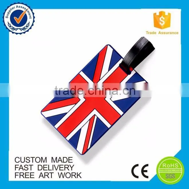 custom made souvenir pvc flag luggage tag