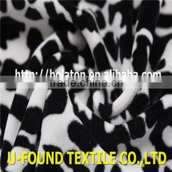 Good Quality Spot Printed Velvet KS Polyester Spandex Velvet Fabric For Garment