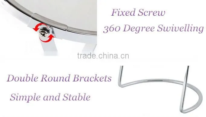 Desktop table top magnifying table mirror for any angle