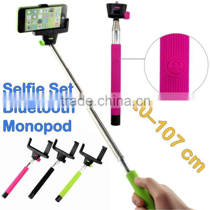 hot and wholesale phone camera wireless bluetooth selfie stick monopod
