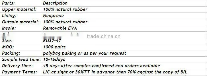 Men cheap outdoor rubber rain boots warm shoes for men