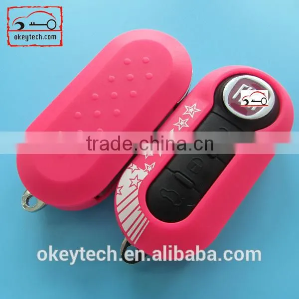 Okeytech fiat key fiat 500 3 buttons remote key cover for fiat key cover
