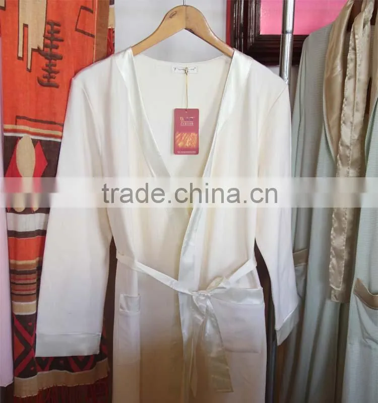 High Quality China Wholesale Long Elegant Cotton Single Face Fleece Sleep Lounge Women Night Robe SPF-001