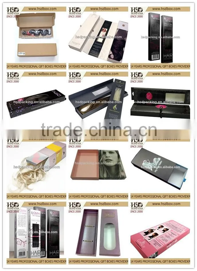 High Quality Hot Sale Black Luxury Printing customized hair wig box packaging