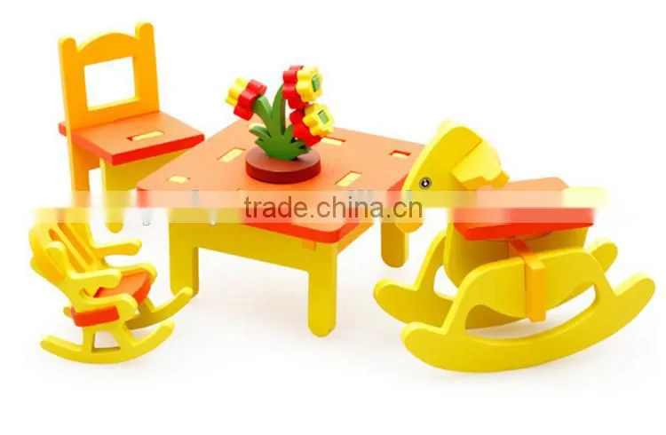 High quality colorful wooden 3d puzzle game for kids