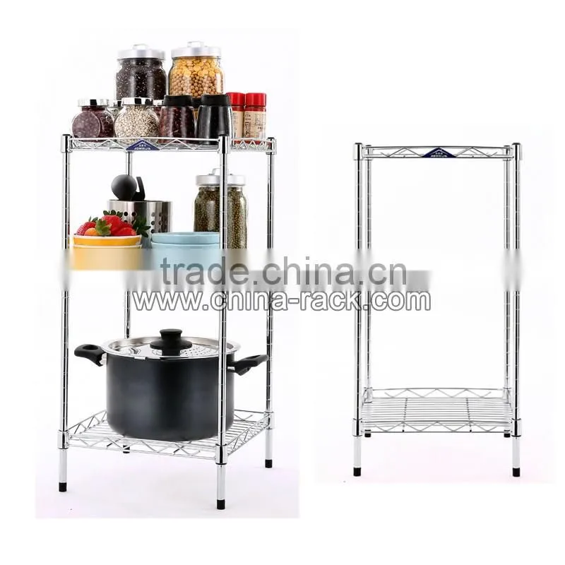 Adjustable Layers Light Duty Chrome Wire Shelving Rack