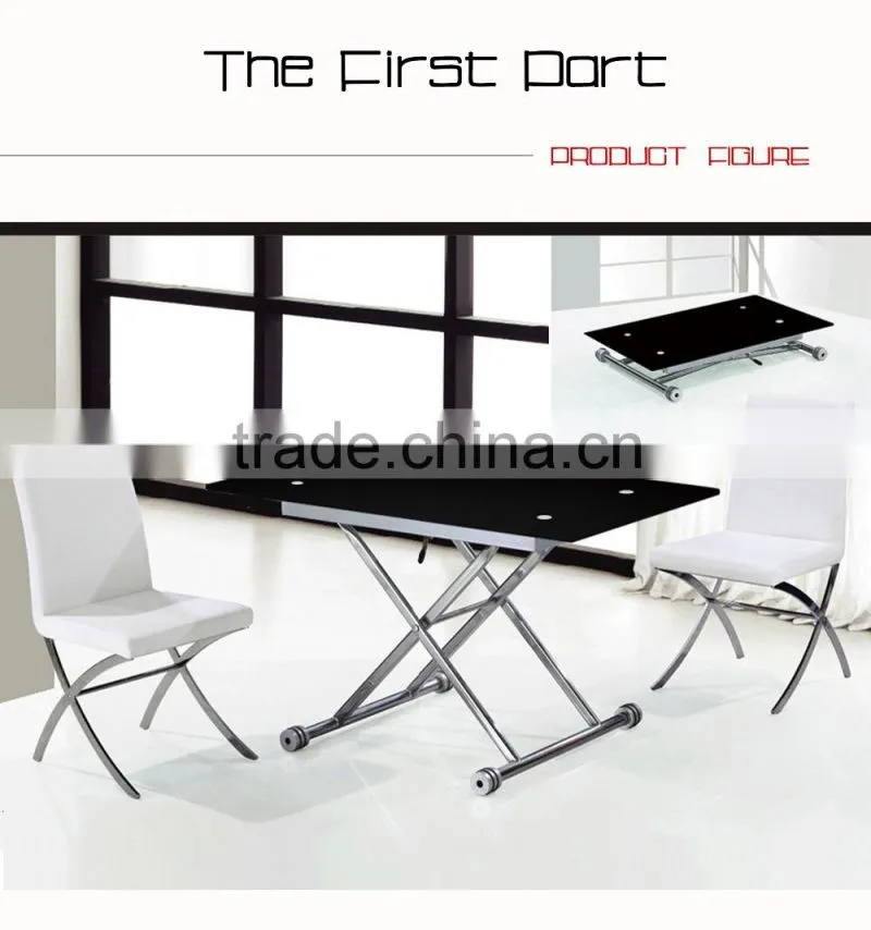 Space saving foldable glass dining table