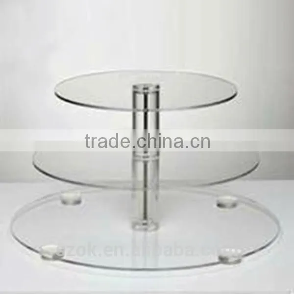 customized high clear acrylic rounded layered food display rack promotional