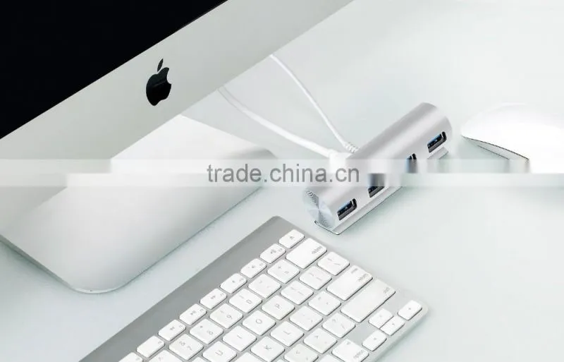 Hi-Speed Aluminum 4 port usb 3.0 hub from usb hub suppliers with Led Light