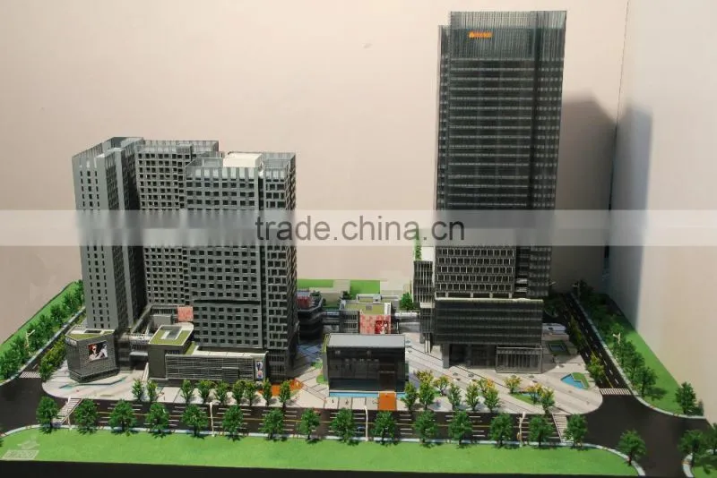 Acrylic , Plastic 3D Architectural Scale Model Miniature Commercial House Model
