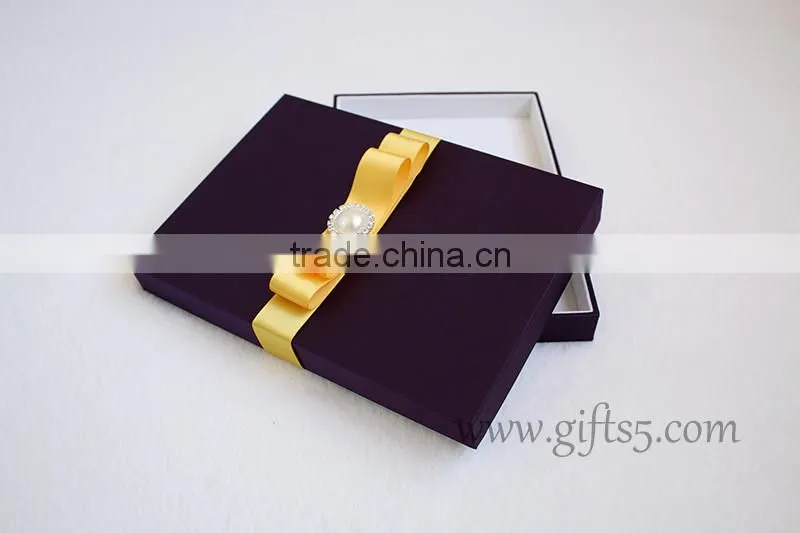 Luxury elegant purple wedding gift box wedding invitation box