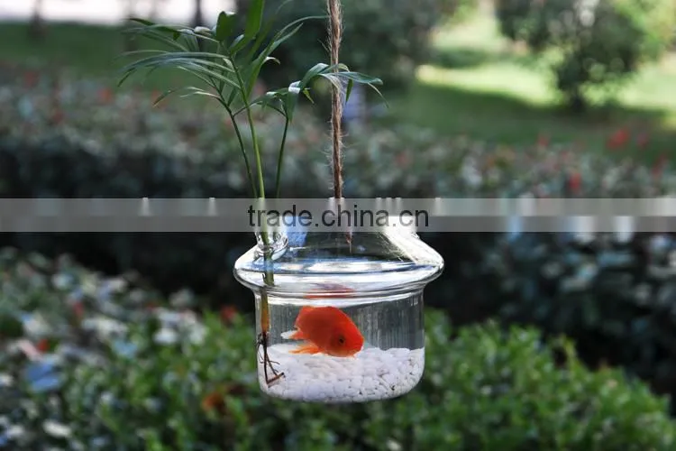 wholesale mushroom shaped glass vase for plant or small fish