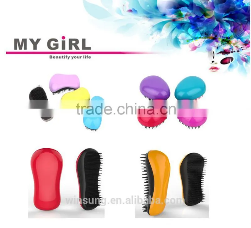 My girl 2016 types of hair comb tangle angel hair brush Portable grooming kit