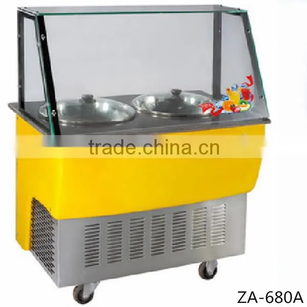 flat pan fried ice cream machine