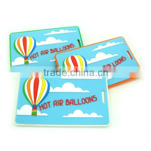 custom promotion soft pvc round shape luggage tag