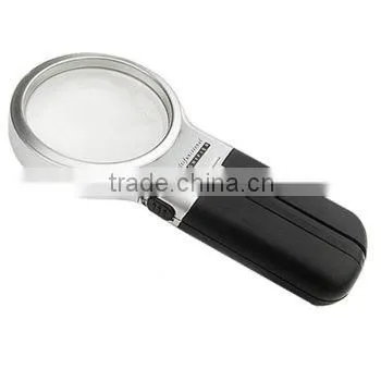 Factory direct sale cheap pocket magnifying glass with led illuminated light