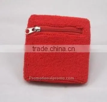 Promotional Custom Design Zipper Cotton Sports Wristband