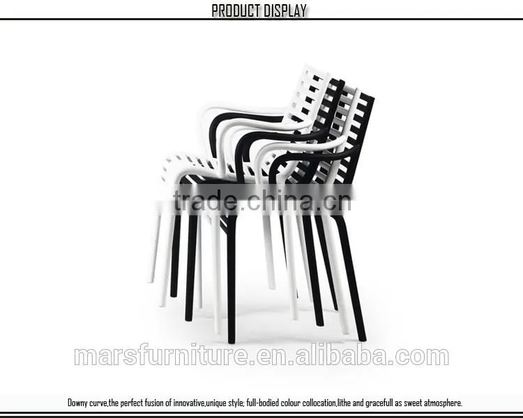 Cheap stackable pp chair armrest for dining