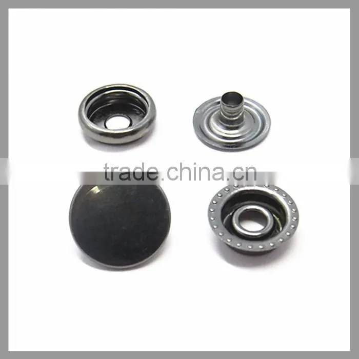 Black 10mm Metal Spring Snap Button
