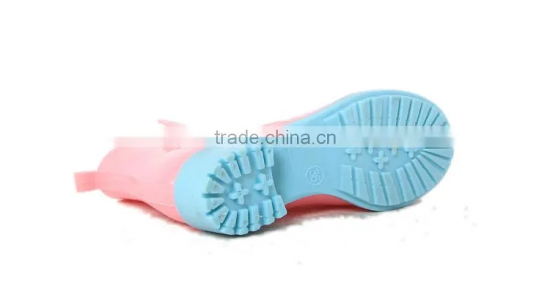 PVC pink and blue fashionabale, hot and cheap and comfortable and safty rain boots
