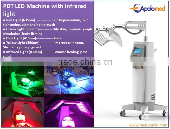 PDT LED red 635mm green 560mm blue 415mm anti-aging Light led pdt bio-light therapy machine