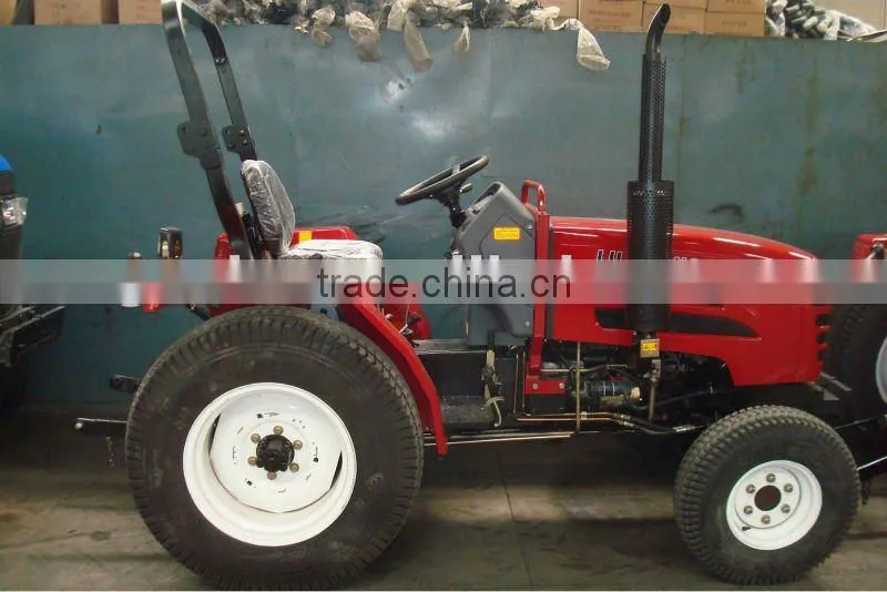 LZ284 28HP 4WD Mini small garden tractor with rops sunshade, with 4in1 loader, slasher mower, backhoe, wood chipper etc.