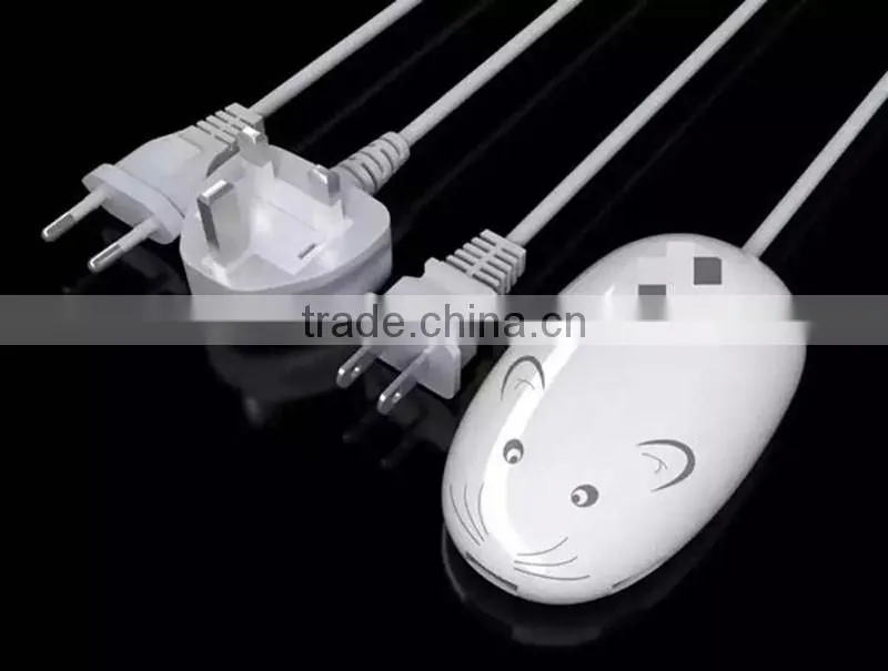 High quality mouse shape 3 ports usb charger socket with UK,US ,AU standard plugs