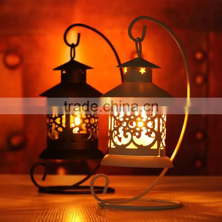 Wrought Iron Classical Street Lamp Candlestick Wedding Gift Candle Holder