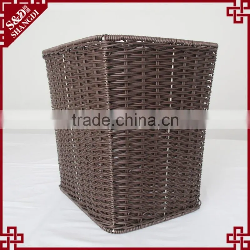 Factory direct sale functional durable laundry basket pe rattan woven