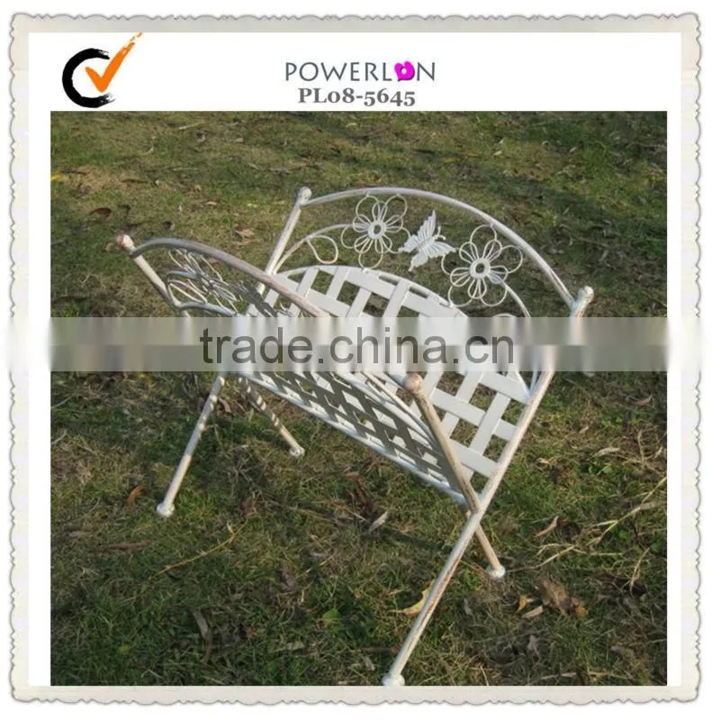 Elegant wrought iron wire book rack price