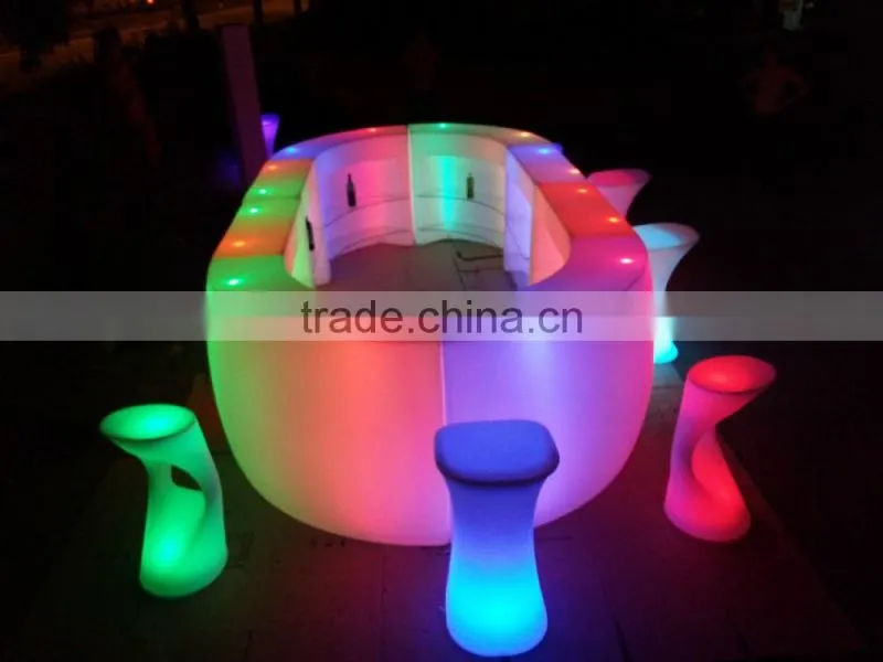 Glowing RGBW illuminated color change led straight bar counter