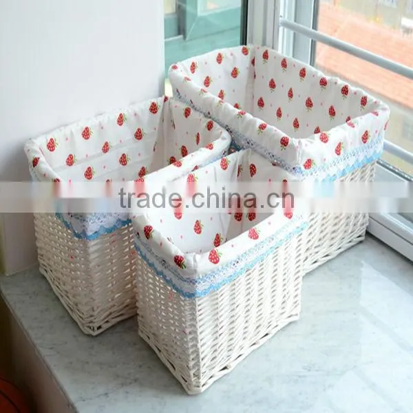 High quality storage basket with liner,wicker storage basket with liner wholesale