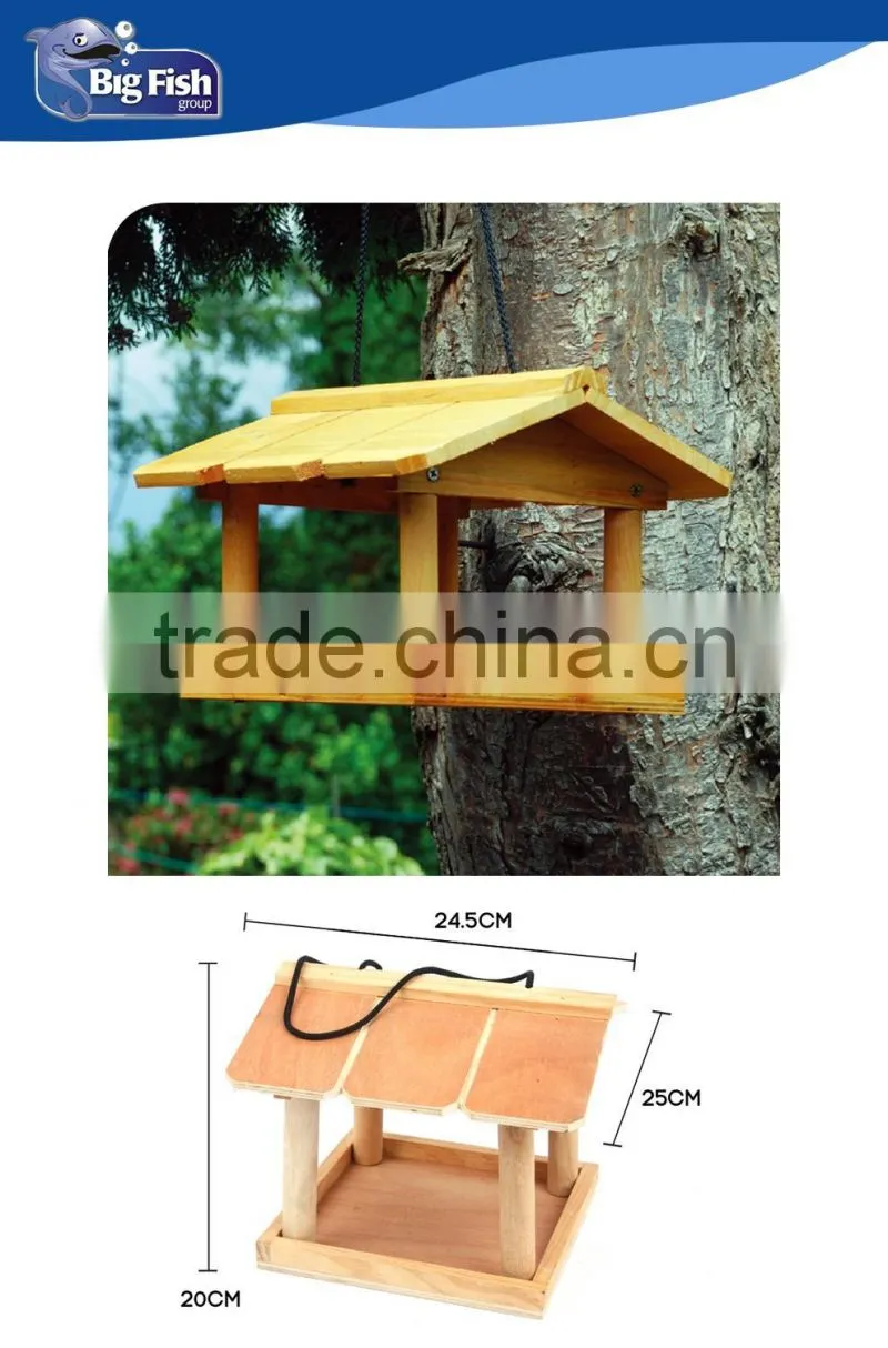 Hanging Wooden Bird Table Garden Wild Birds Tree Or Bracket Hang Feeding Station