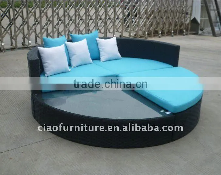 Outdoor artificial rattan papasan round lounge chair CF643