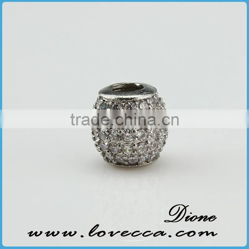 Rose gold jewelry slider beads for bracelets,zircon jewelry for bracelets decor