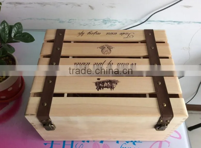 Two layers of six bottles wooden boxes