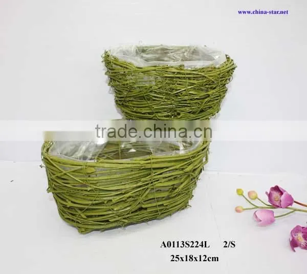 wall flower basket made of rattan